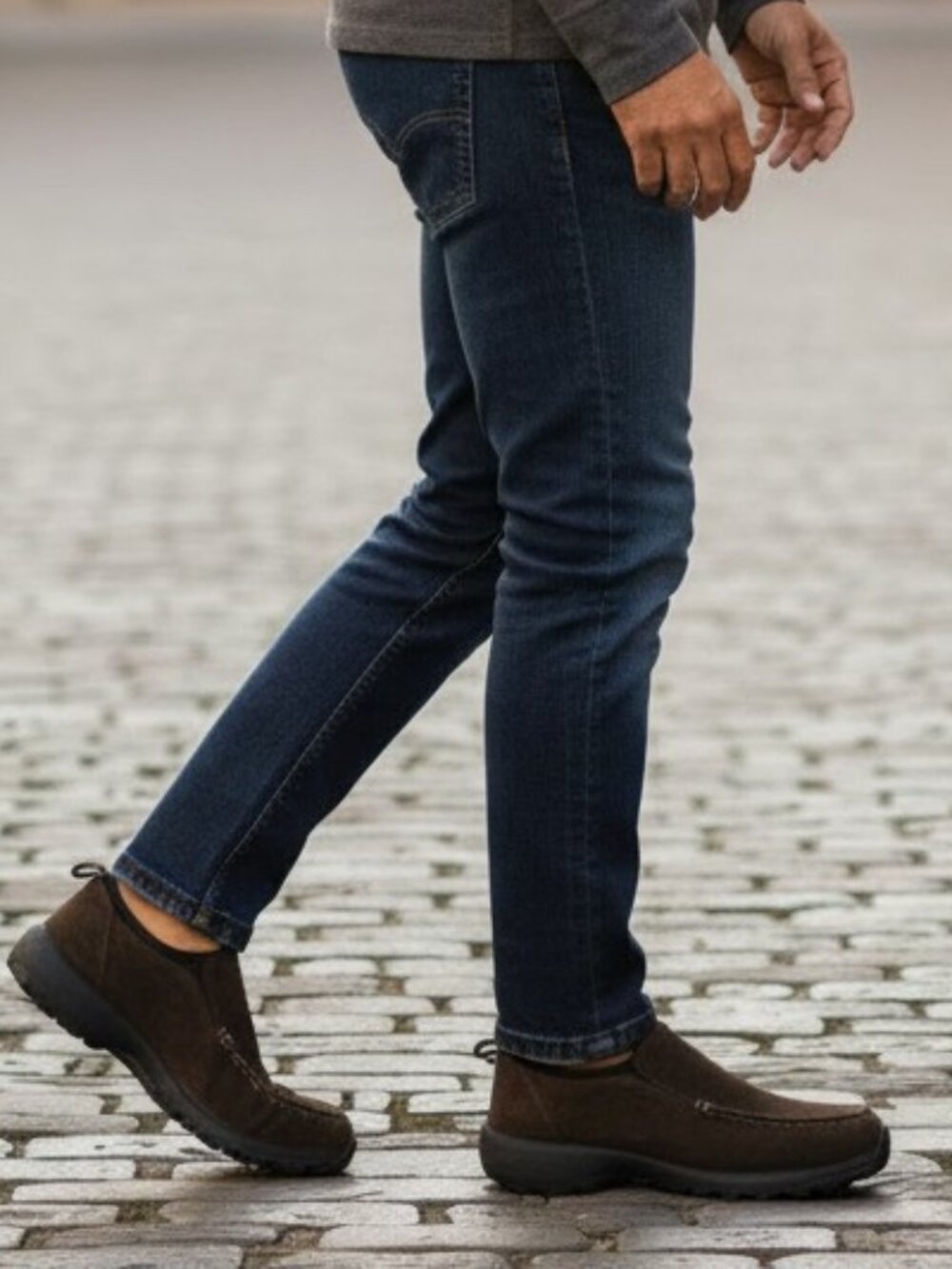 Lands End Brown Suede All Weather Slip-on Casual Loafer